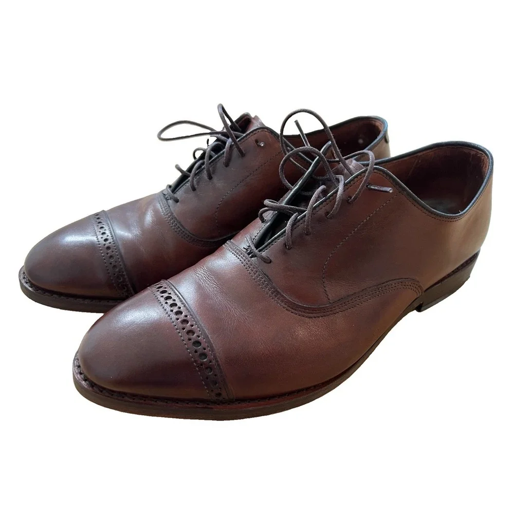 Allen Edmonds 5737 Brown Leather Fifth Avenue Cap Toe Oxford Dress Shoes Mens 11